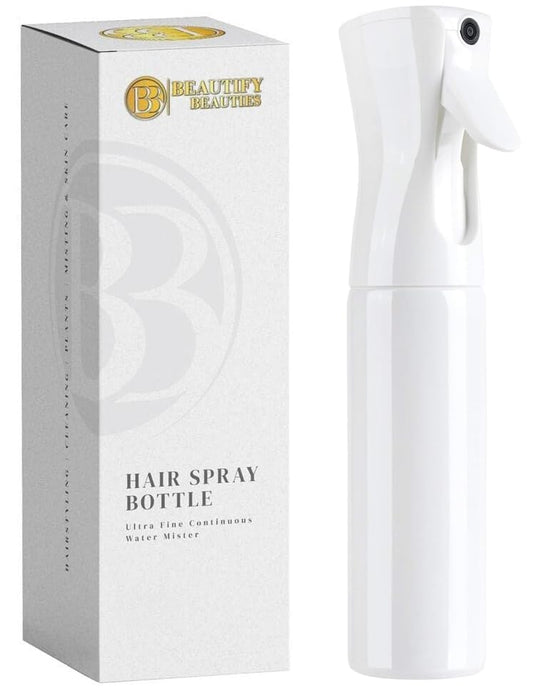 Hair Spray Bottle – Ultra Fine Continuous Water Mister for Hairstyling, Cleaning, Plants, Misting & Skin Care (White, 6.8 Ounces)